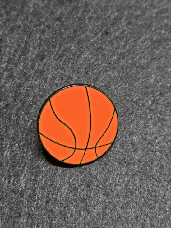 **Orange Basketball Enamel Pin** - Picture 1 of 2